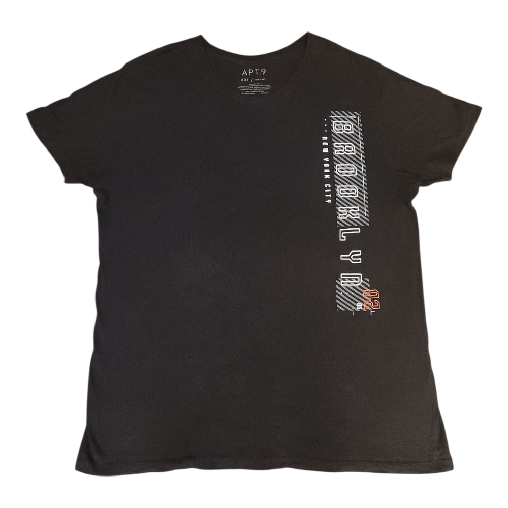 Apt. 9 Black Brooklyn New York Graphic Tee Men's Size XXL - Picture 1 of 9
